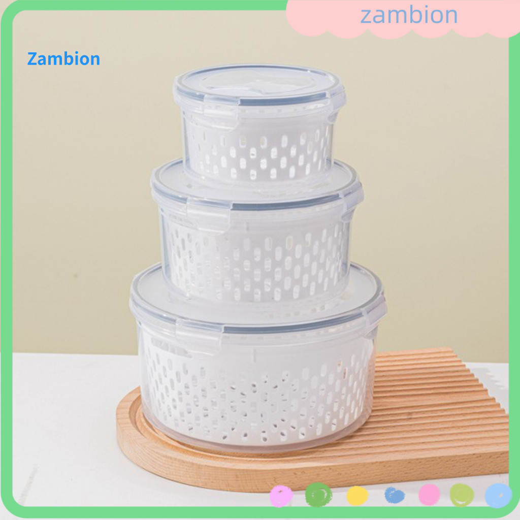 Double-layer Food Storage Container Detachable Colander Bowl Round 2-layer Food-grade Pp Vegetable Fruit with Drain Bask