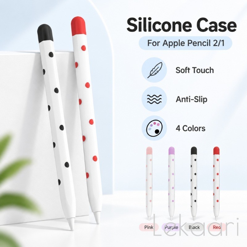 Estojo De Caneta Fino Com Padrão De Pontos Para Apple Pencil 2 1 Canetas Removíveis Capa De Manga Stylus Pele Antiderrap