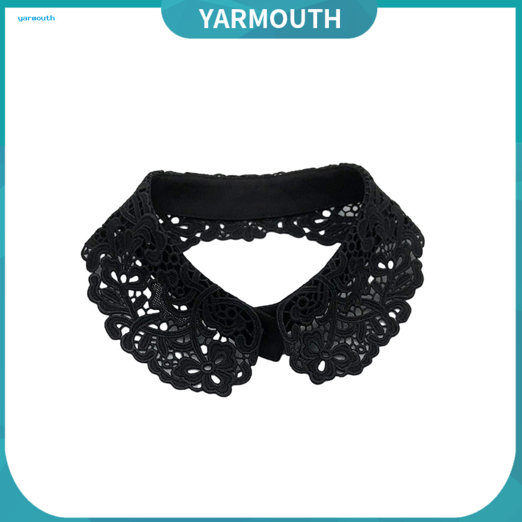 Lace Collar Accessory Hollow Embroidery Fake Detachable Flower False for Women – Embroidered Design Solid Color Match
