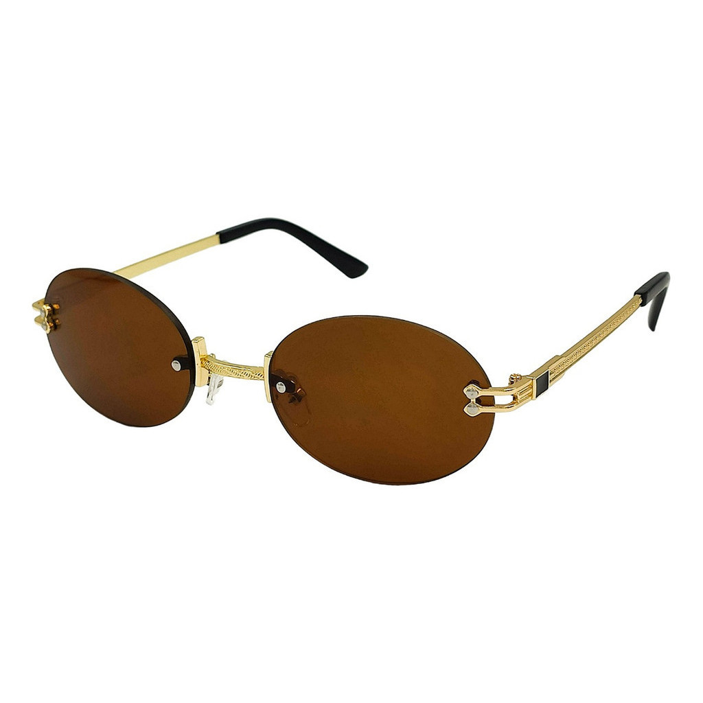 Óculos De Sol Feminino Masculino Luxury Oval Lente Infinita