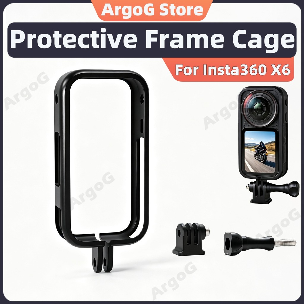 ArgoG Protective Cage Para Insta360 X6 Moldura Para Câmera De Plástico Protetora Anti-Queda Acessórios