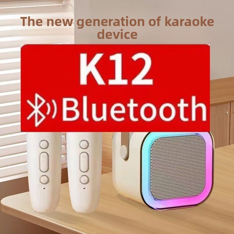 VietQuick.VN Mini Bluetooth Wireless Caixa de Som para Karaokê, Microfones de Luz RGB 3D Estéreo (2 unidades/kit), Caixa