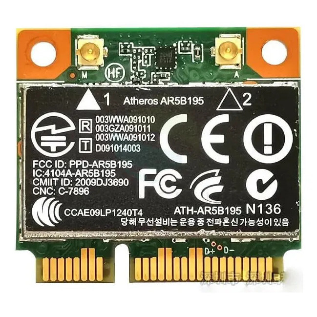 Placa Wifi wireless Atheros Ar5b195 Bluetooth Mini Pci-e 592775-001 hp 430