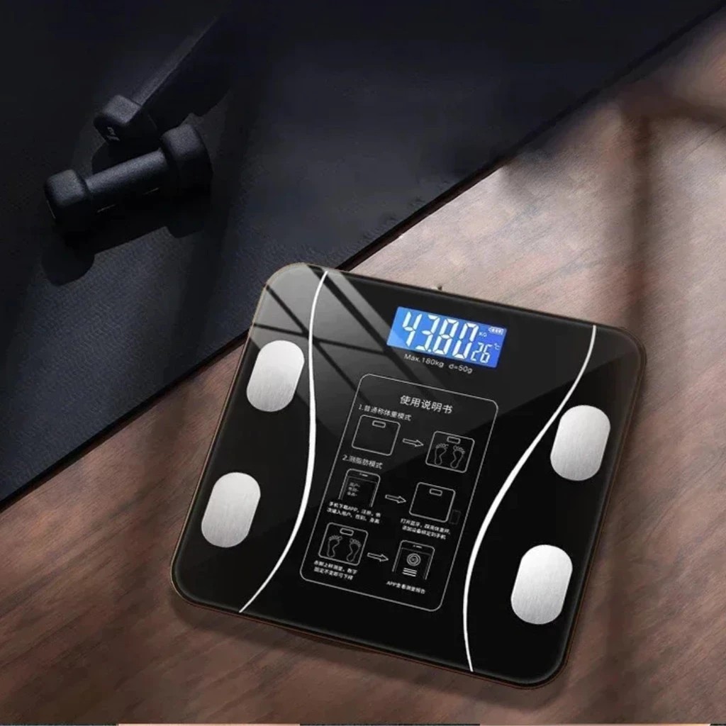 Balança Digital Corporal Bioimpedância Aplicativo Bluetooth Controle Dieta Peso Academia Nutrição
