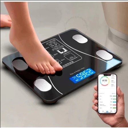 Balança Digital Corporal com Bioimpedância Controle de Peso Aplicativo Bluetooth Dieta e Nutrição