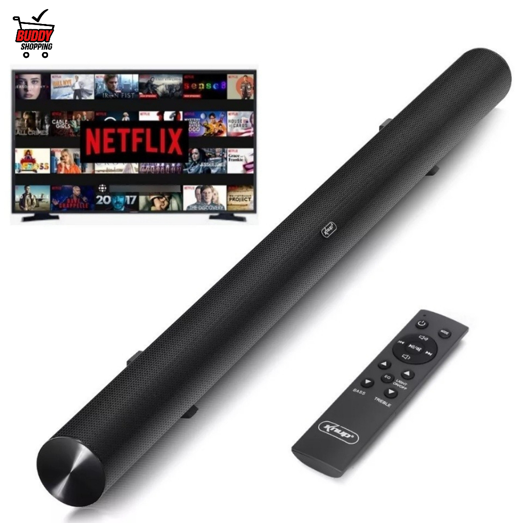 Soundbar para TV Home Theater Bluetooth 60W RMS Cabo HDMI Óptico Auxiliar Som Potente