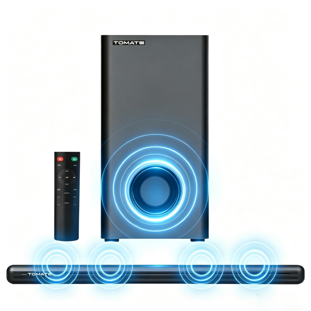 Soundbar com Subwoofer Tomate 180W Bluetooth 3.1 Canais HDMI ARC para TV e Home Theater