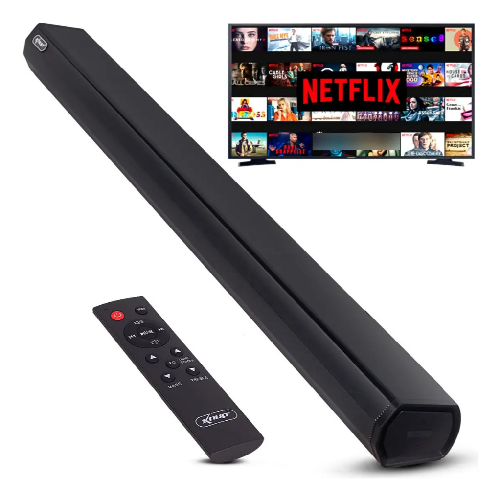 Caixa De Som Soundbar 60W RMS Bluetooth HDMI Óptico RCA 4 Alto-falantes 2