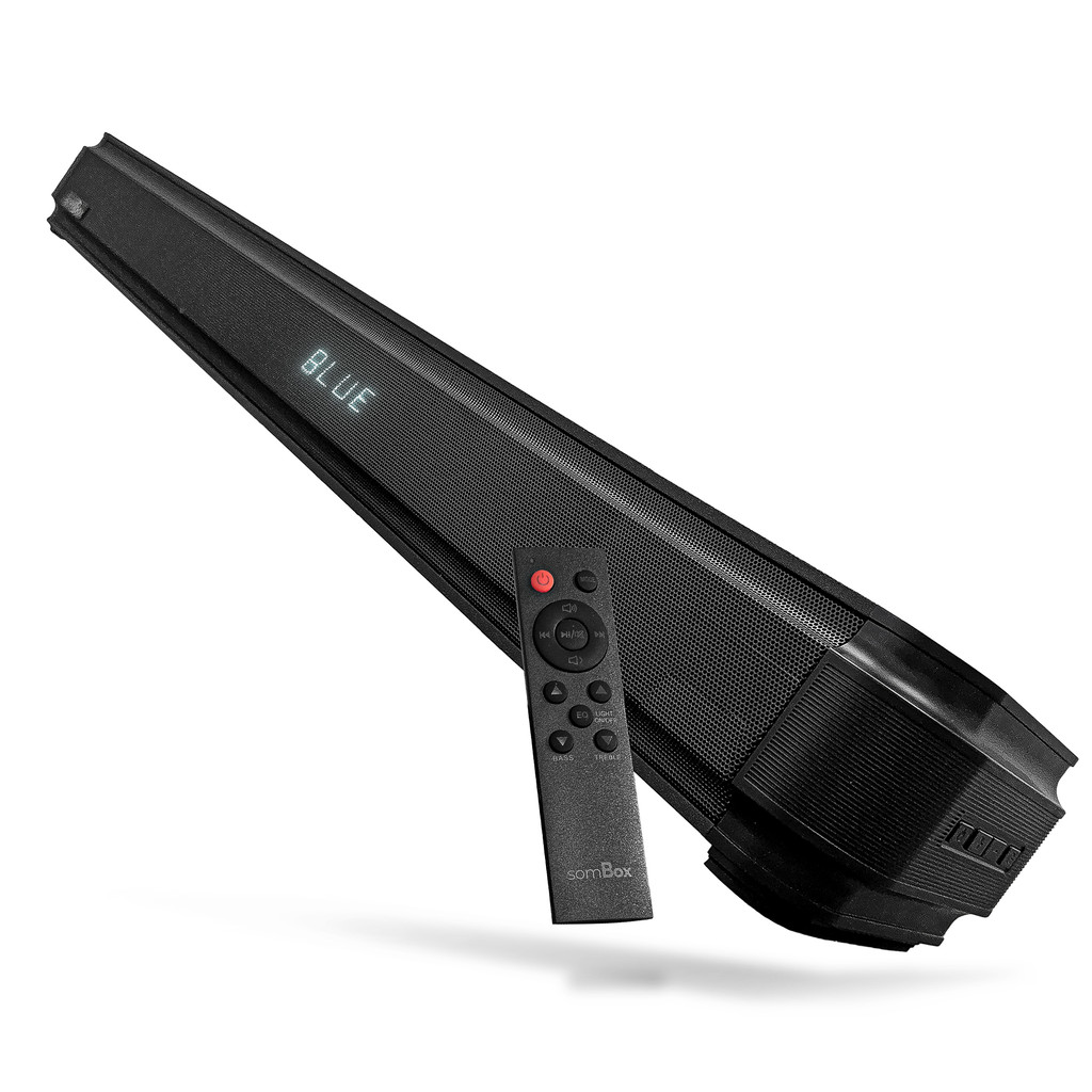 Barra Som Soundbar 2.1CH Bluetooth 5.3 Entradas AUX, USB, Óptica e HDMI (ARC) Design Slim e Elegante 120W