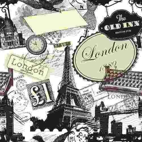 Papel De Parede London Paris Vintage Adesivo Vinílico