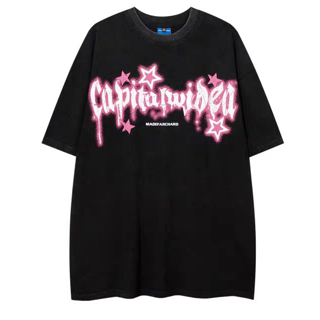 Camiseta Oversized Masculino Feminino Com Estampado Moda 2023 algodao