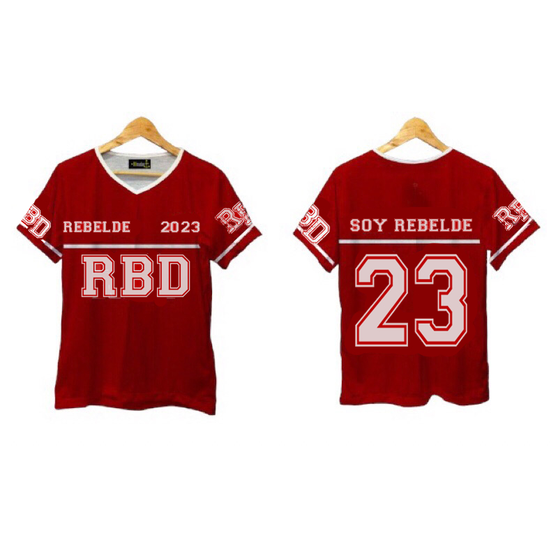 Camiseta RBD Rebelde College red versão tour 2023 pop masculina feminina unissex