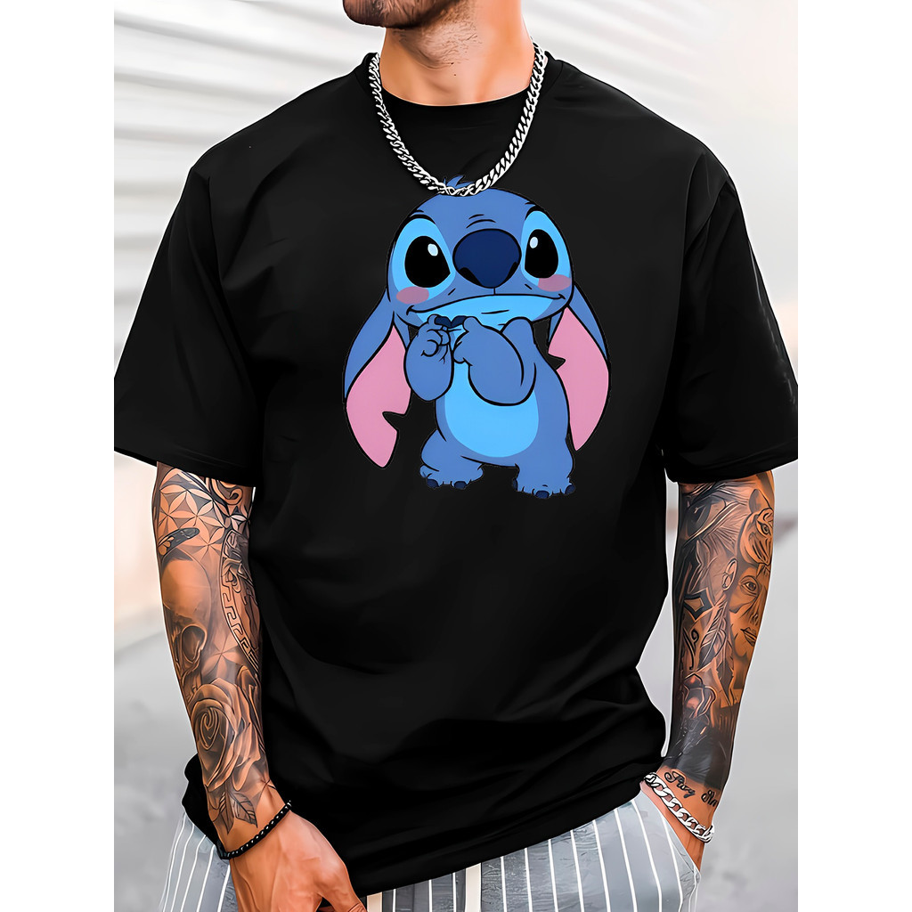 Camiseta Masculino Feminino Com Estampado lilo stitch desenho  Lançamento Moda 2023 Lançamento Blusa Envio imediato