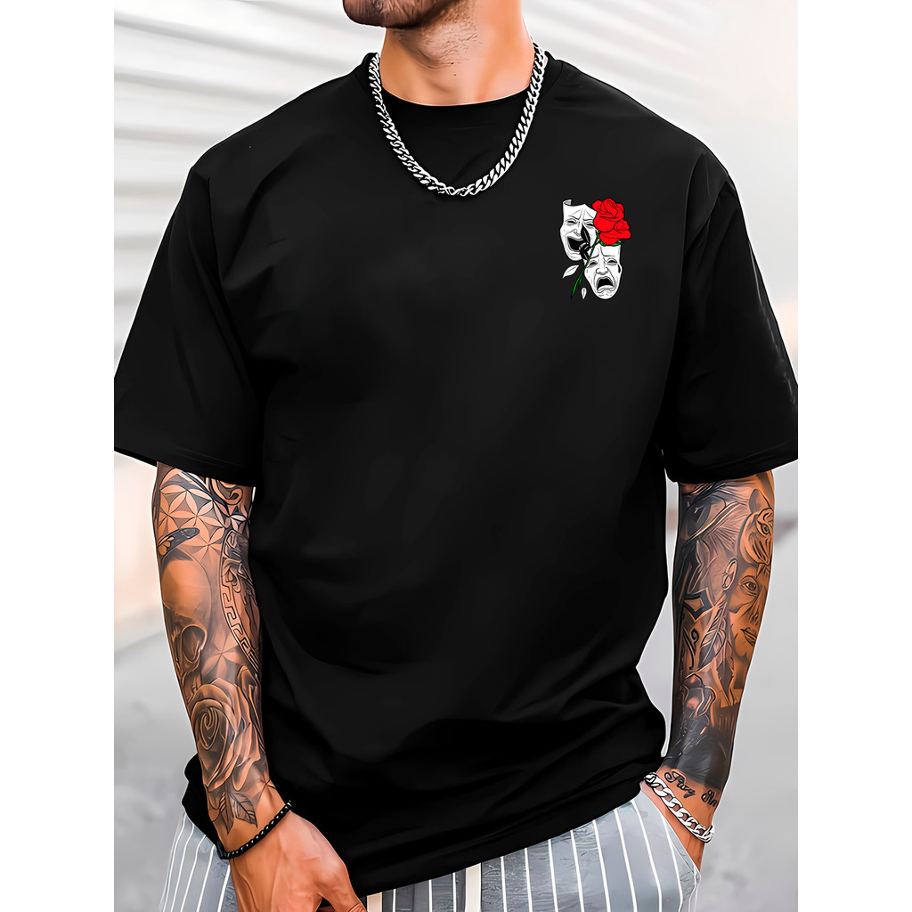 Camiseta Masculino mascara casual Feminino Com Estampado Moda 2023 BearShop