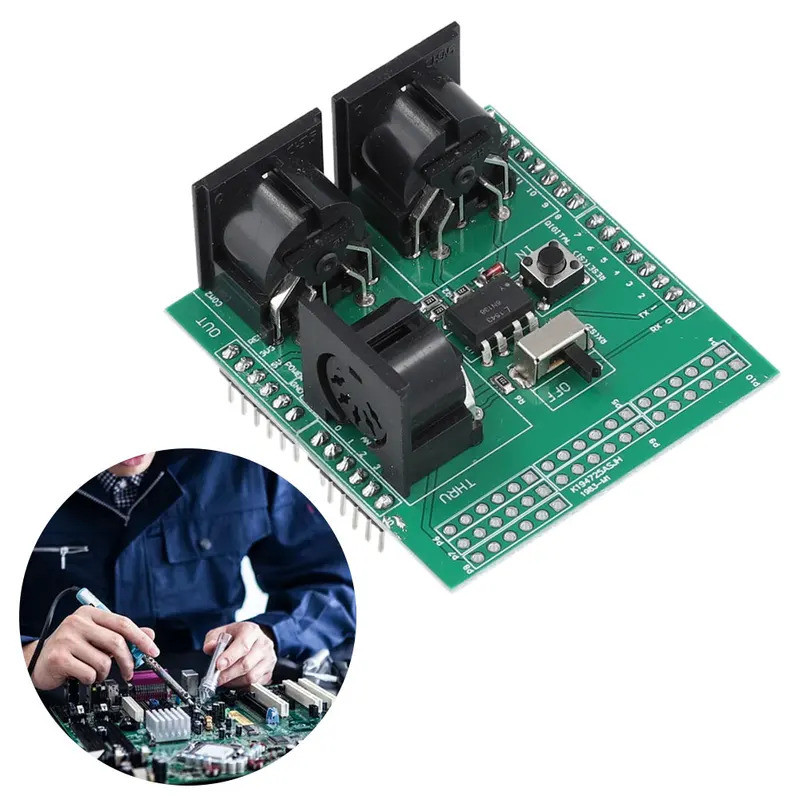 Placa Adaptadora de Interface Digital MIDI Shield, Módulo Adaptador de Interface Digital de Alta Precisão para Microcont