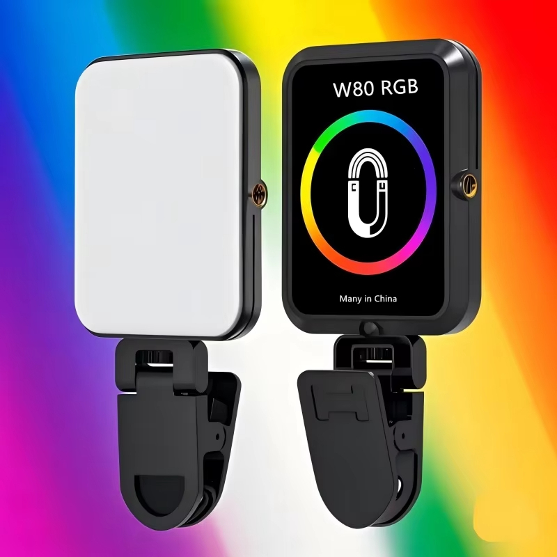 R RGB Fill Light Três cores LED luz ambiente compatível com celular Tablet PC