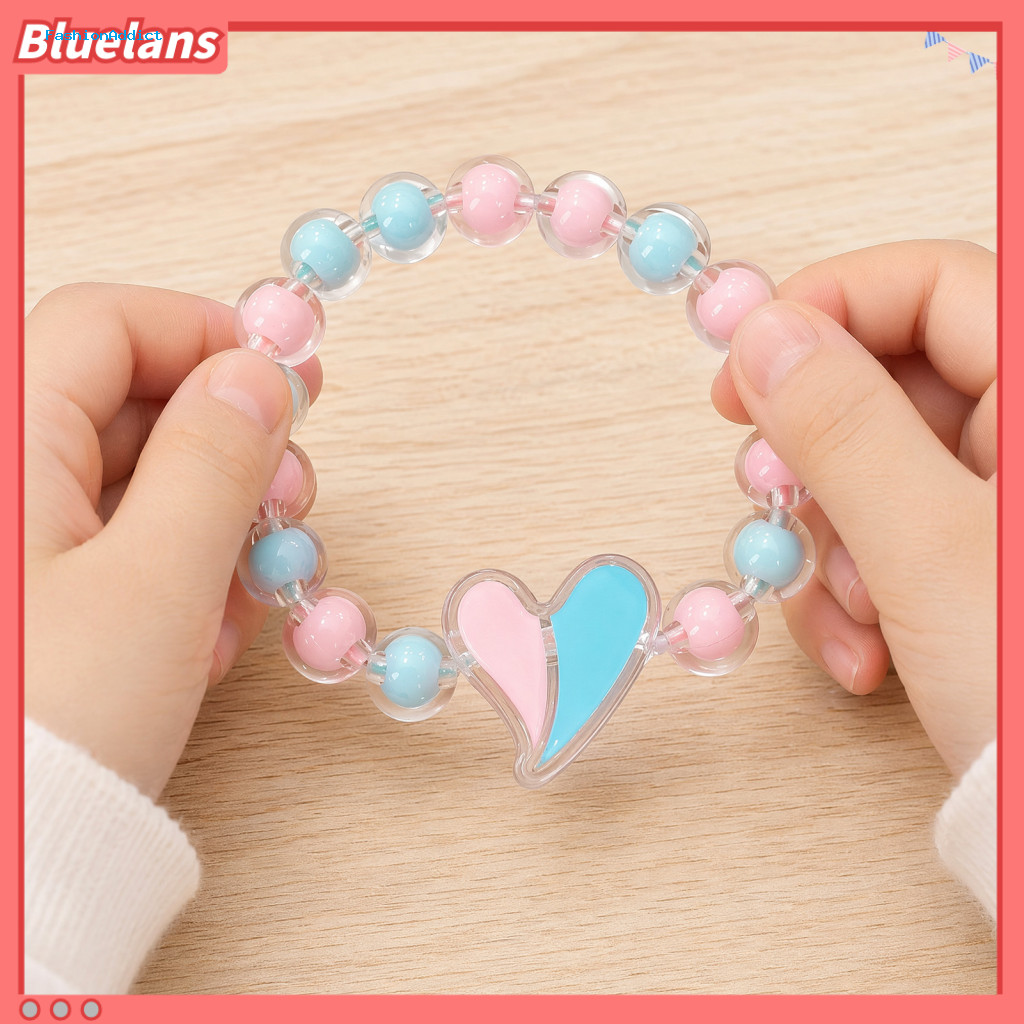 Kids Macaron Bracelet Elastic Jewelry Color Beads with Cartoon Watermelon Lollipop Egg Charms – Lightweight Cute for C