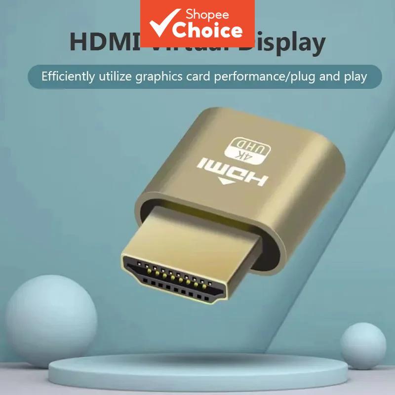 Adaptador Virtual de Display HDMI 4K Compatível DDC EDID Dummy Plug LED Cheat HDMI Emulador