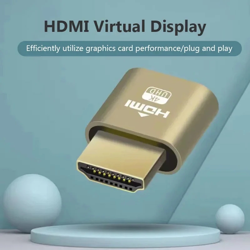 Adaptador Virtual de Display HDMI 4K DDC EDID Dummy Plug LED Cheat HDMI Emulador