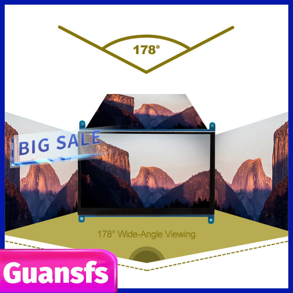 guansfs.br Ciglow Raspberry Monitor 7 Polegada 1024x600 Ultra HD LCD Touchscreen Capacitivo HDMI para Compatível com