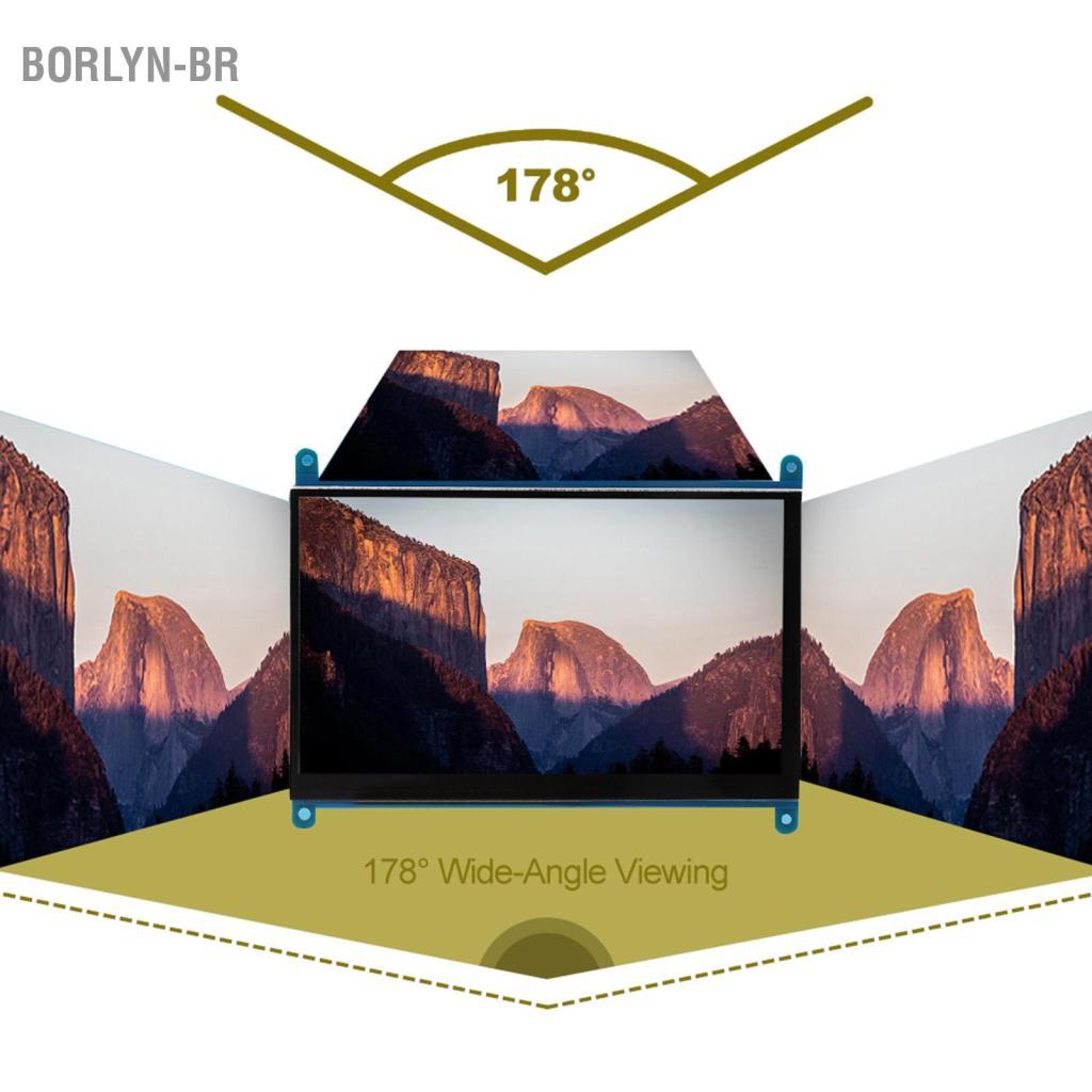 Borlyn-br Ciglow Raspberry Monitor 7 Polegada 1024x600 Ultra HD LCD Touchscreen Capacitivo HDMI para Compatível com