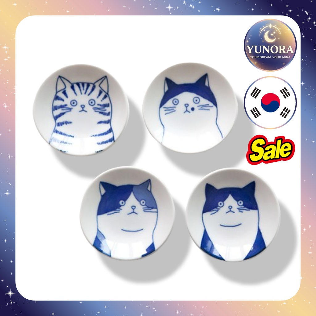 [nicot] Conjunto De Mini Pratos Cutie Cat , 8 Cm , De 5/Coreanos/Design Adorável De Gato