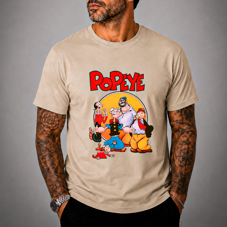 Camiseta POPEYE 100% Algodão Unissex Coleção Retrô Desenho Animado Anos 90 Vintage