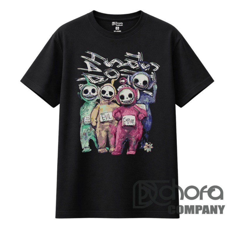 Camiseta Basica Camisa Teletubbies Punk Gotico Evil Empire Vintage 90s Harajuku Japanese Unissex Malha Premium