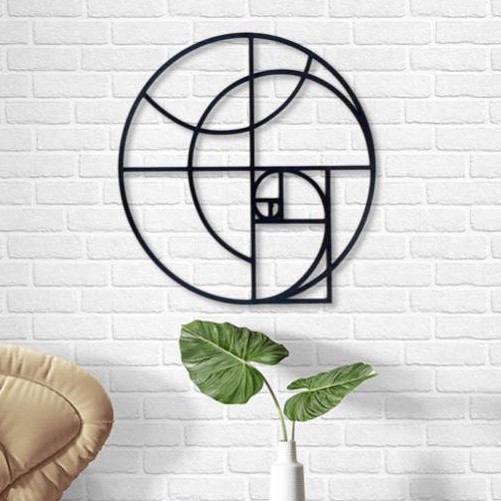 Aplique de Parede vazado Mandala Golden Ratio Sequencia Fibonacci Quadro decorativo escultura