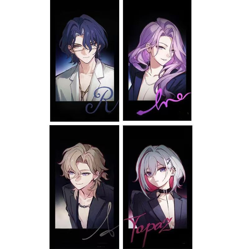 4 Pçs/Set Honkai : Star Rail Anime Cartão Laser Aventurina Kakavasha Topázio Dr . Ratio Jade Cosplay Cantos Arredondados
