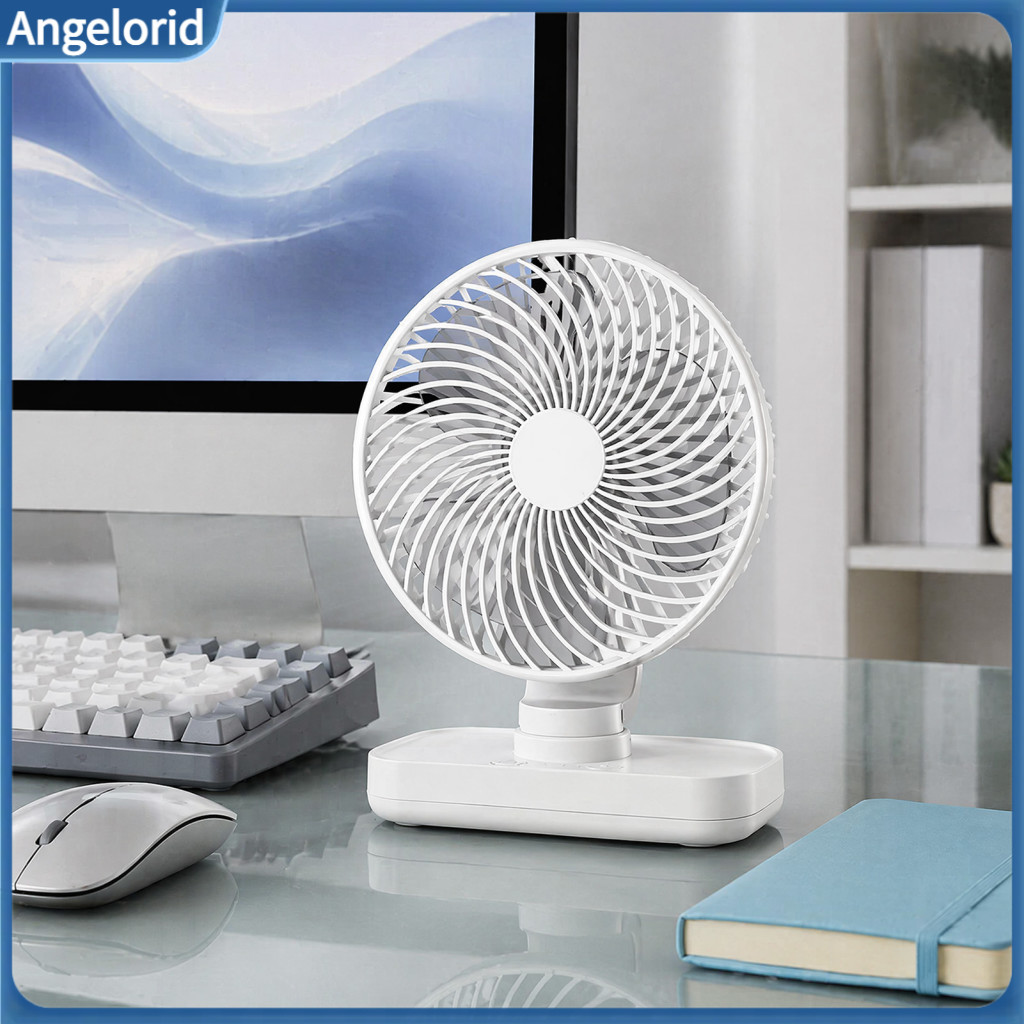 Desktop Fan Portable Desk Small 3-speed Quiet Personal with Adjustable Tilt Head Air Circulating Table for Office Dorm K