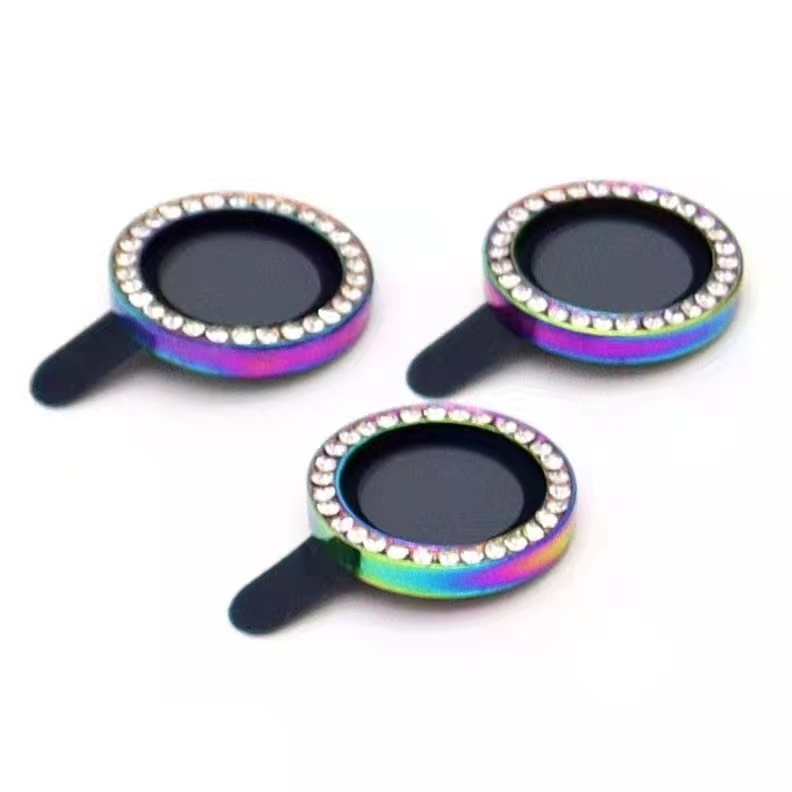 Película Protetora De Lente Brilhante Diamante Com Diamantes lncrustados Para Apple IPhone