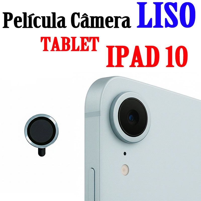 Película De Câmera Liso Para APPLE TABLET IPAD 10  Protetor De Lente Com Anel De Metal Vidro Temperado