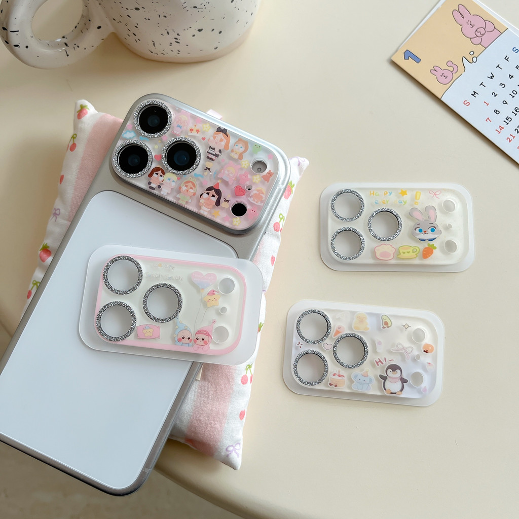 Ins Cartoon Chorando Girl Little Star Adequado para iPhone17promax Glitter Lens Film Nova Apple 17pro Câmera Traseira An