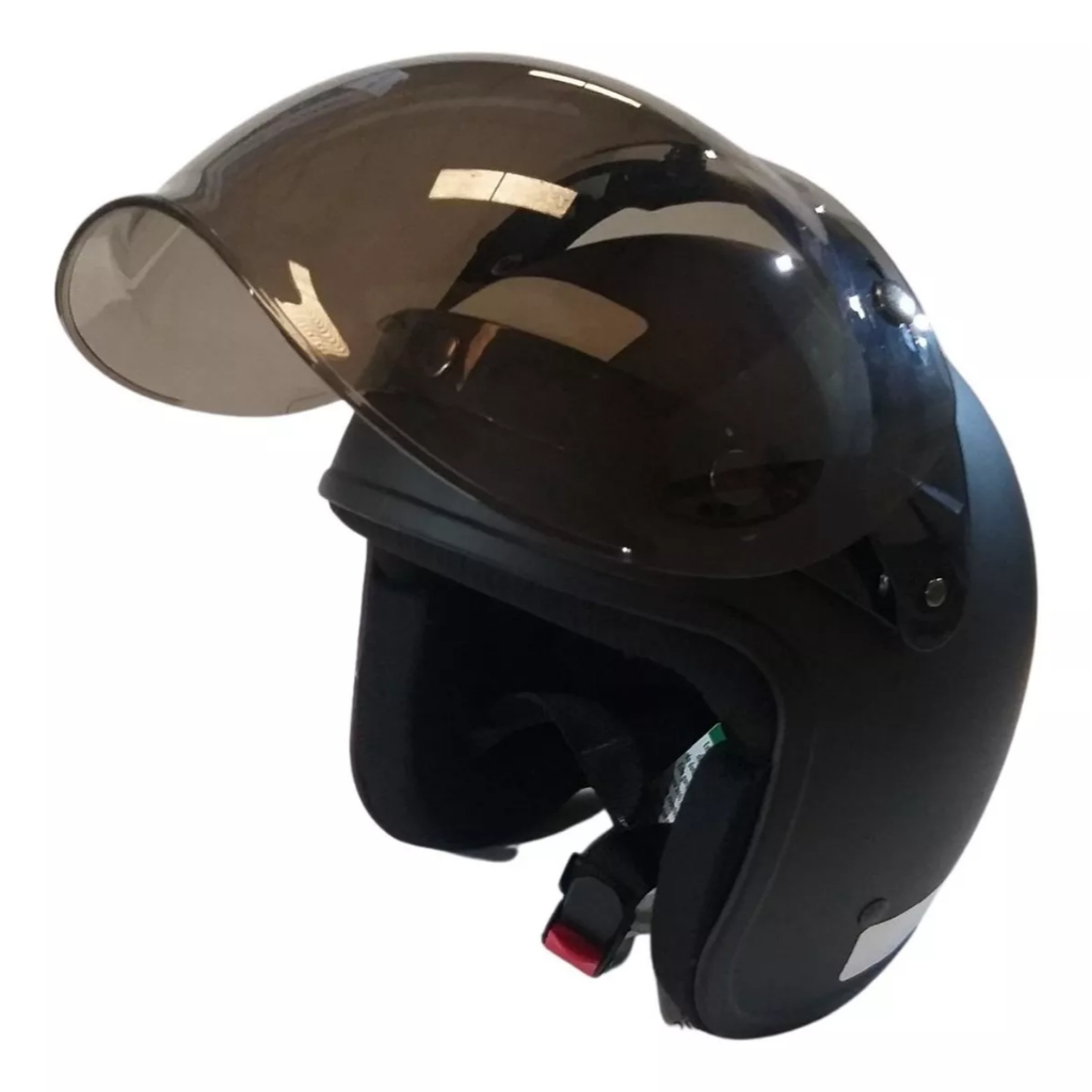Capacete Vintage Aberto maculino feminino unisex Chopper bomber Cafe Racer Retro preto