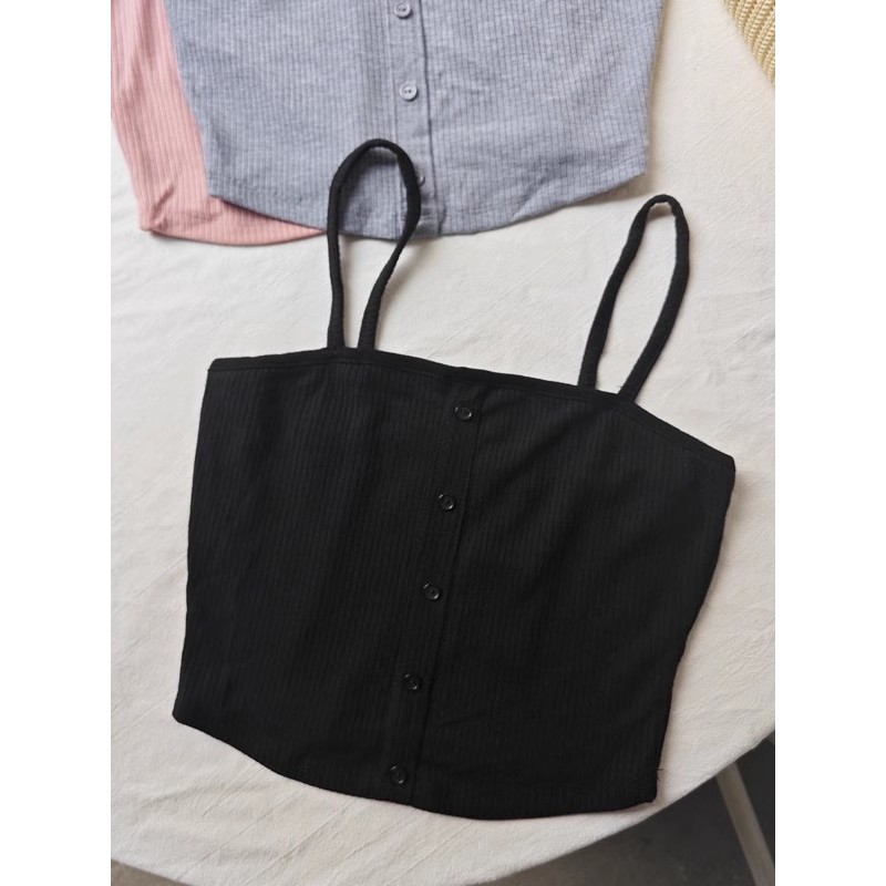 Colete plano Super Real!Cor sólida curto estiramento Pit Strip camisola feminina interior quente menina topo comércio ex