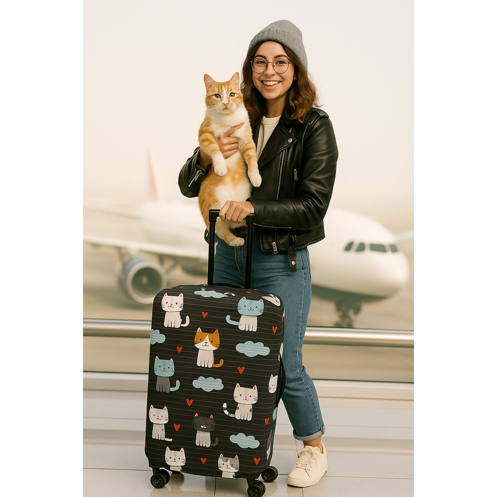 Deixe sua Mala Mais Fofa! Capa Estampada Gatinhos • Suplex 300g • Bag Boom • Tamanhos P M G GG