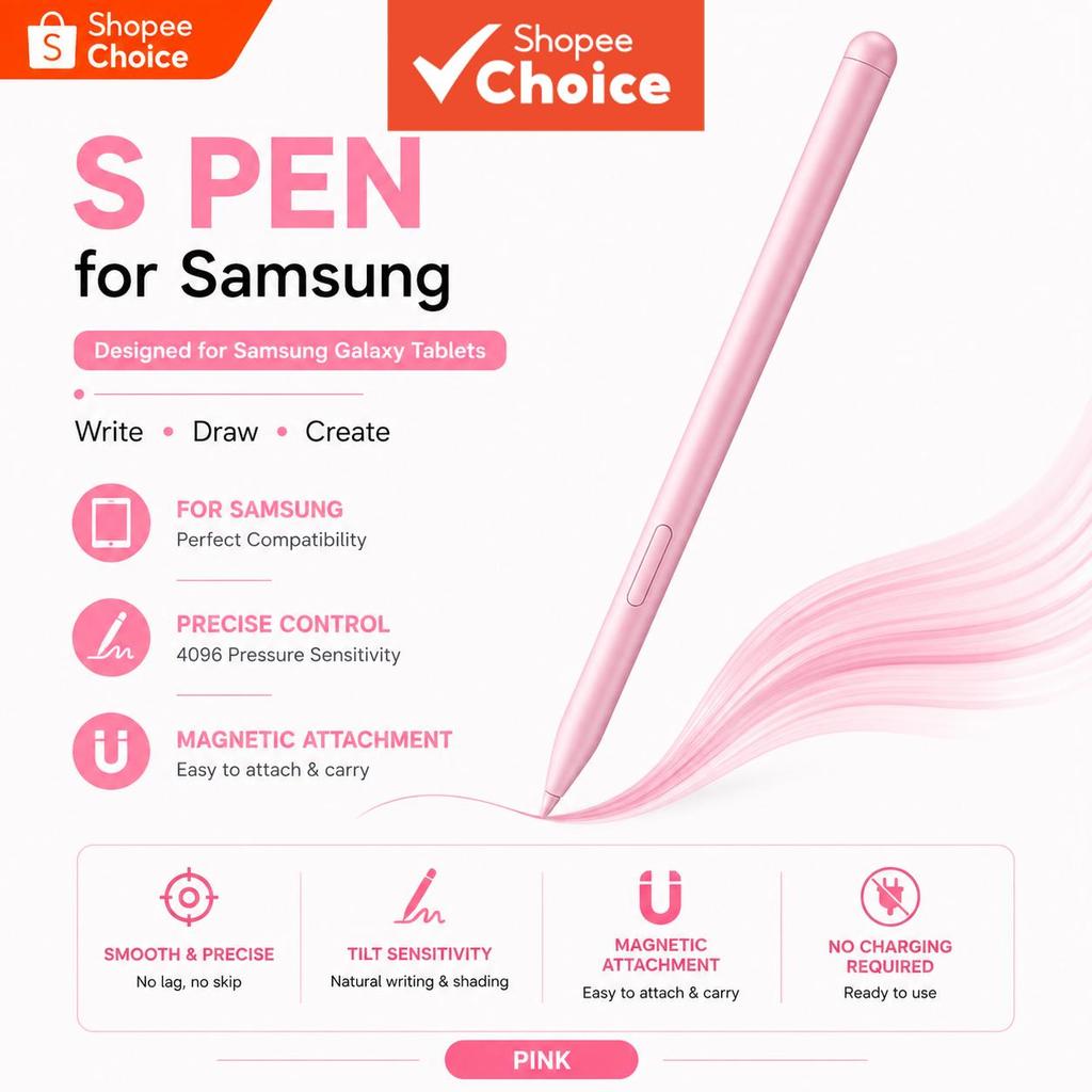S Pen para Samsung Galaxy Tablet S10 S9 S8 S7 S6 Lite Tab S9FE Caneta Stylus sensível à pressão