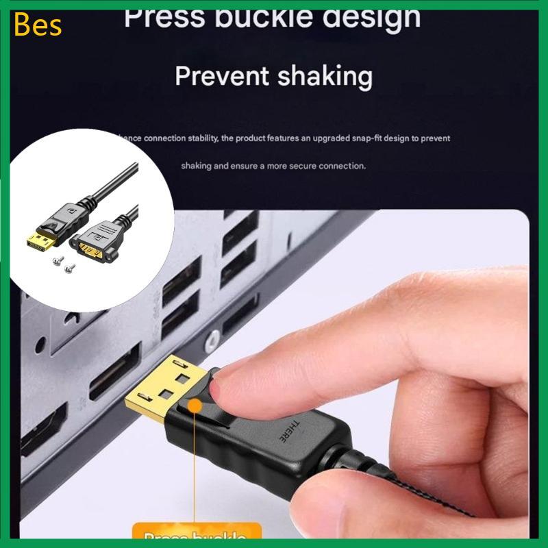 Bes Premium DisplayPortExtension 6 Pés Comprimento Largura Banda 18 Gbps Para 4K60Hz 2K 144Hz E 108