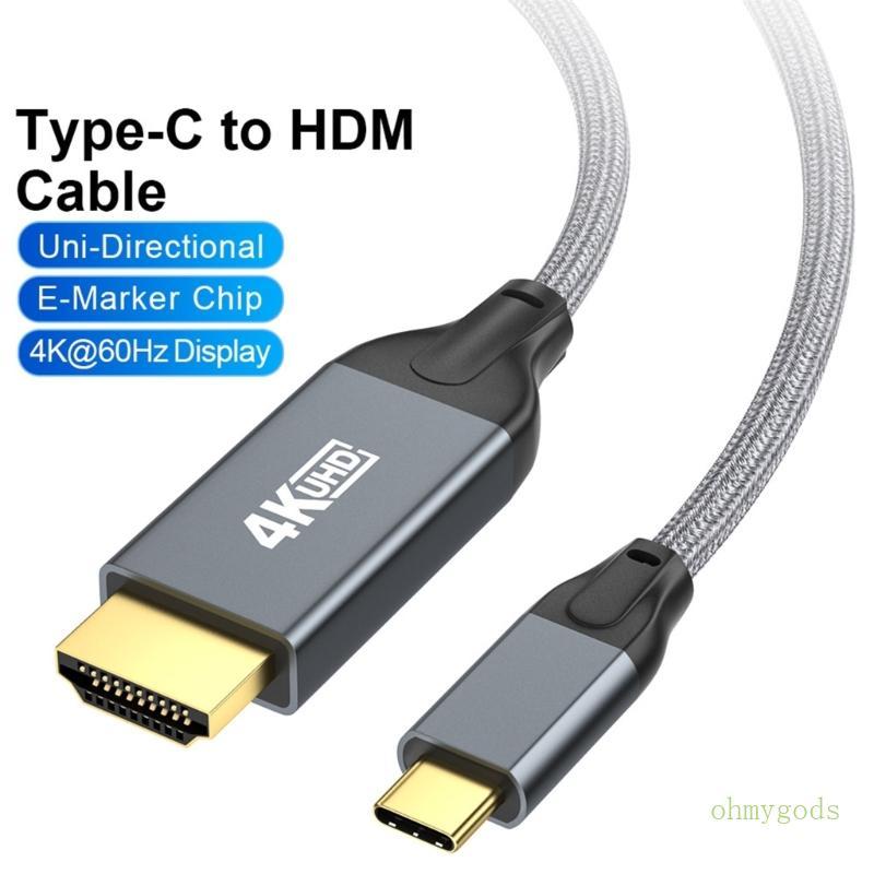 Premium Trançado USB C HDTV Para A Exposição Lisa Da Resolução 4K60Hz
