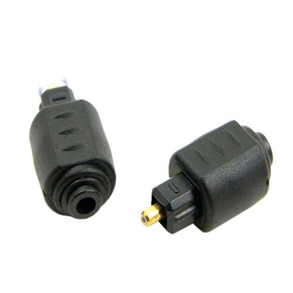 Adaptador De Fibra Óptica Digital 3.5 Mm Para Plugue Toslink Redondo Quadrado Conector De Áudio Óptico Preto
