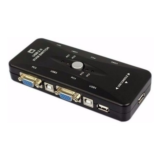 Kit 1 Switch Vga Chaveador 4x1 Kvm + 1 Conversor Hdmi X Vga