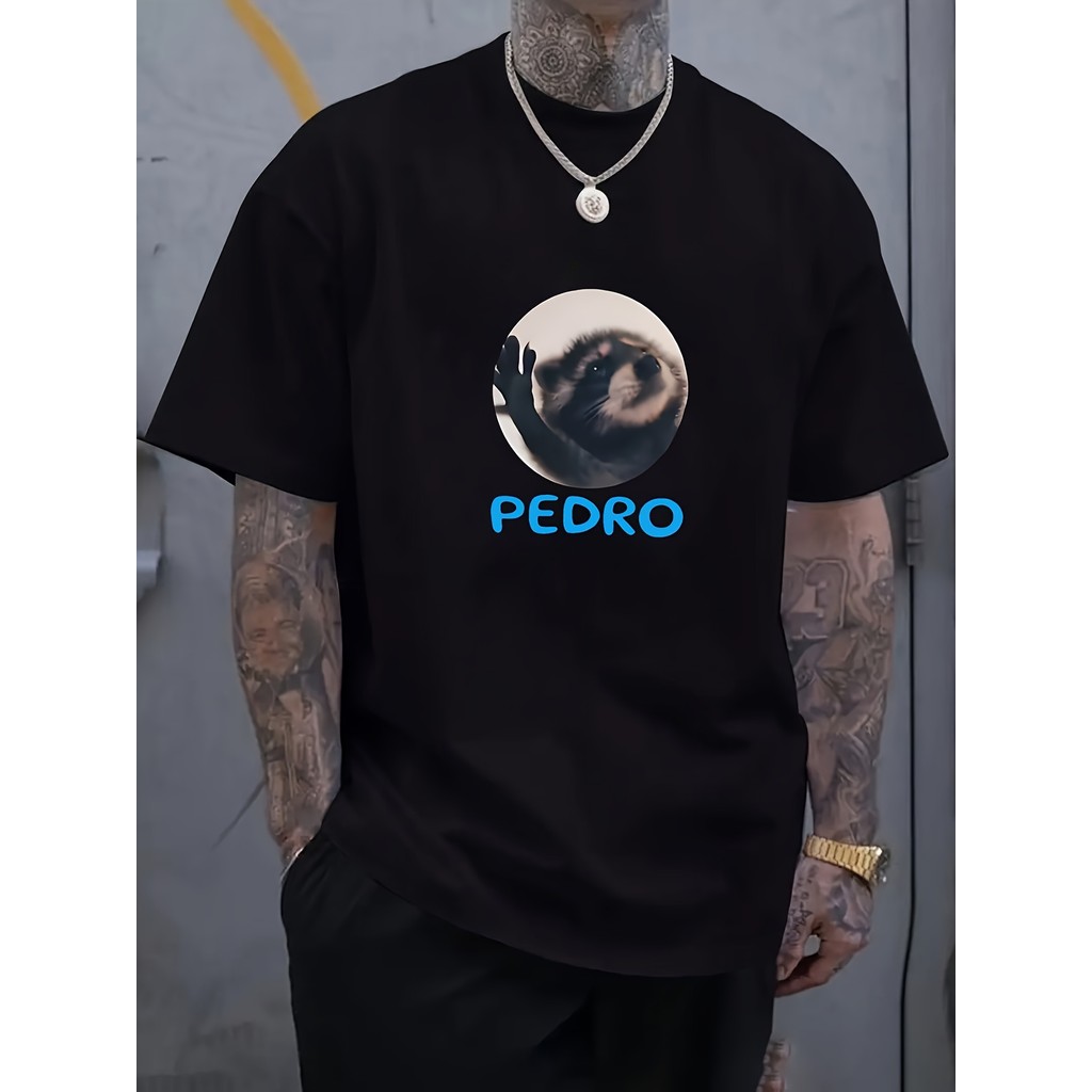 Camiseta Unissex Premium Plus size Pedro Pattern Print Básica Oversized 100% Algodão Confecção Própria
