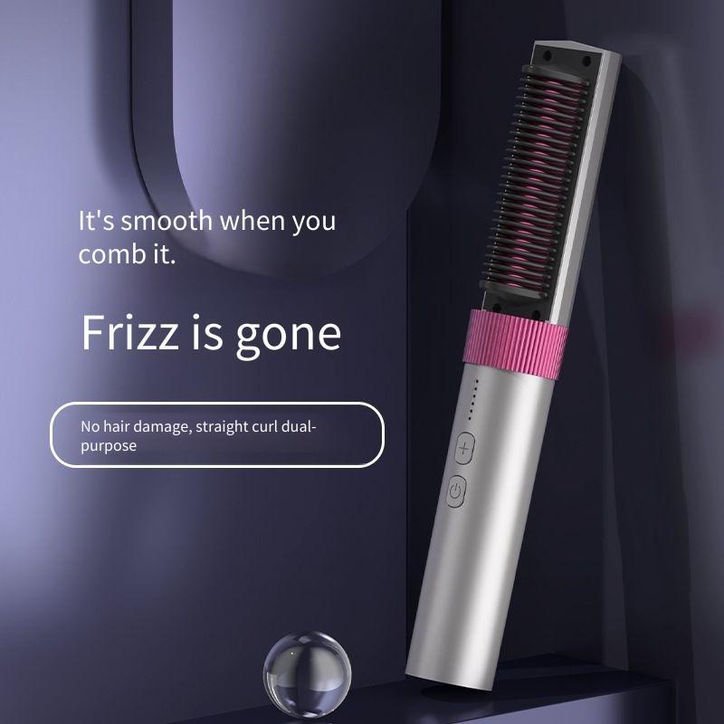 High-End novo estilo sem fio alisamento pente íon negativo não machuca o cabelo versão recarregável portátil clipe reto