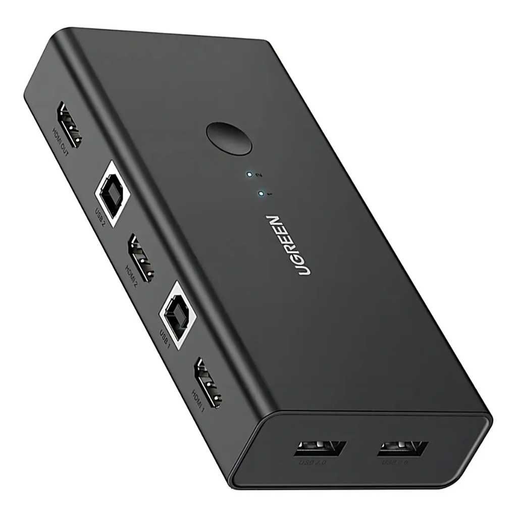 Ugreen Switch HDMI 2 Entradas 1 Saída Comutador KVM 4K Preto