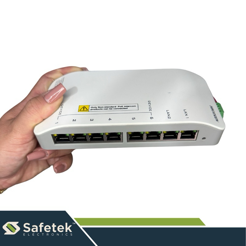 Switch Distribuidor Vídeo Porteiro Hikvision 24v Ds-kad606-p Branco 24v