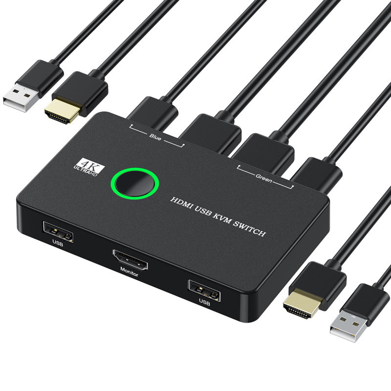 SA03 HDMI Para 2 Computadores Teclado Compartilhado Mouse Impressora HD Monitor KVM Switch 2 Portas Caixa USB E Switcher