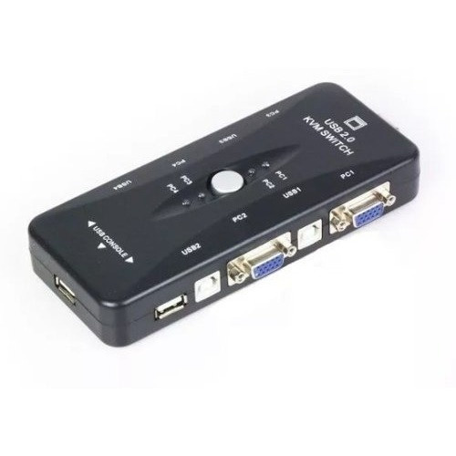 Chaveador Switch Kvm Vga 4 Pc Em 1 Monitor Mouse Teclado T94