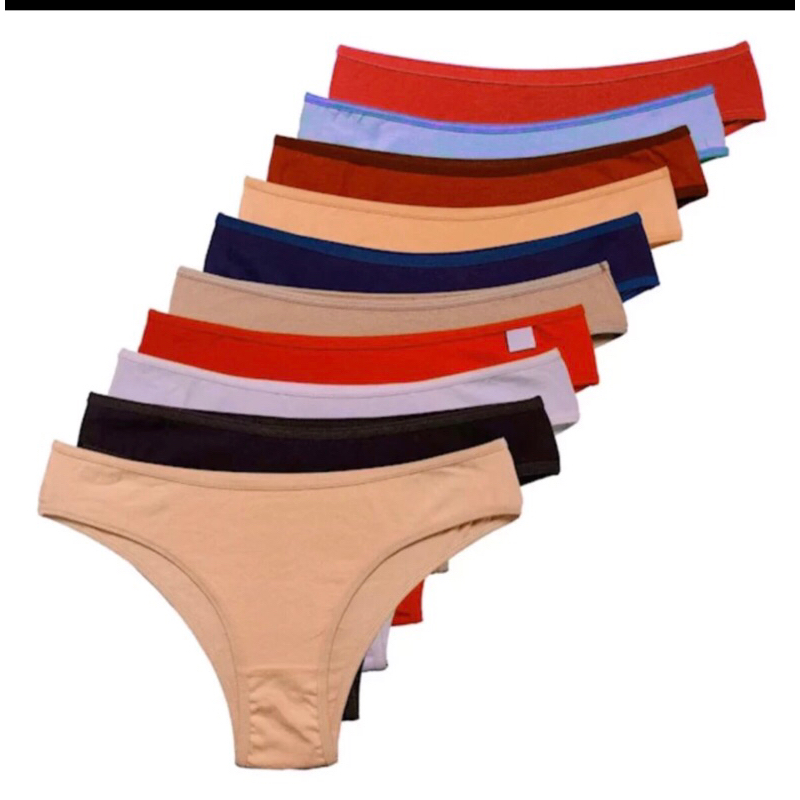 Kit 10 calcinha de algodão conforto cós alto calcinha algodao tanga cotton feminina cos largo Premium 100% algodão