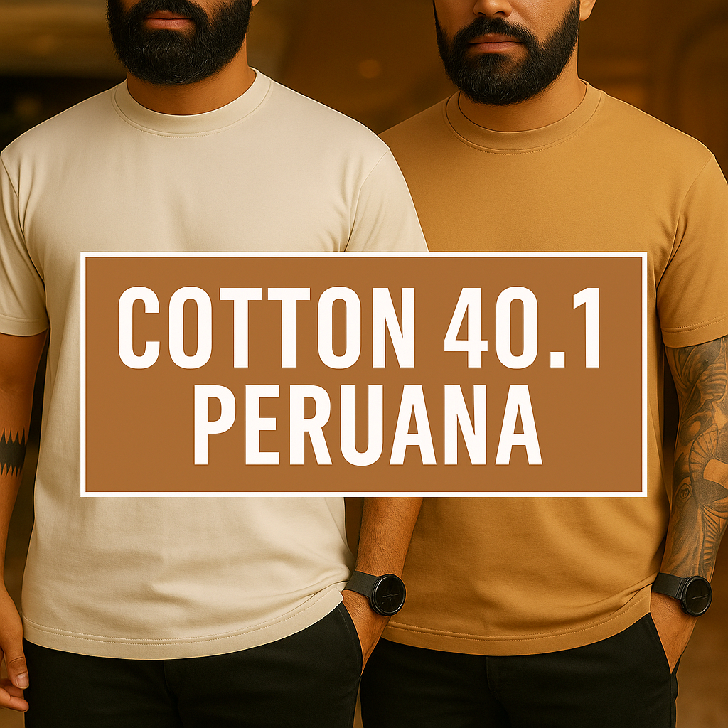 Kit 2 Camiseta Peruana Cotton 40.1 Premium 100% Algodão Elastano Masculino Feminino Plus Size